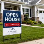 open hosue sign outside a house