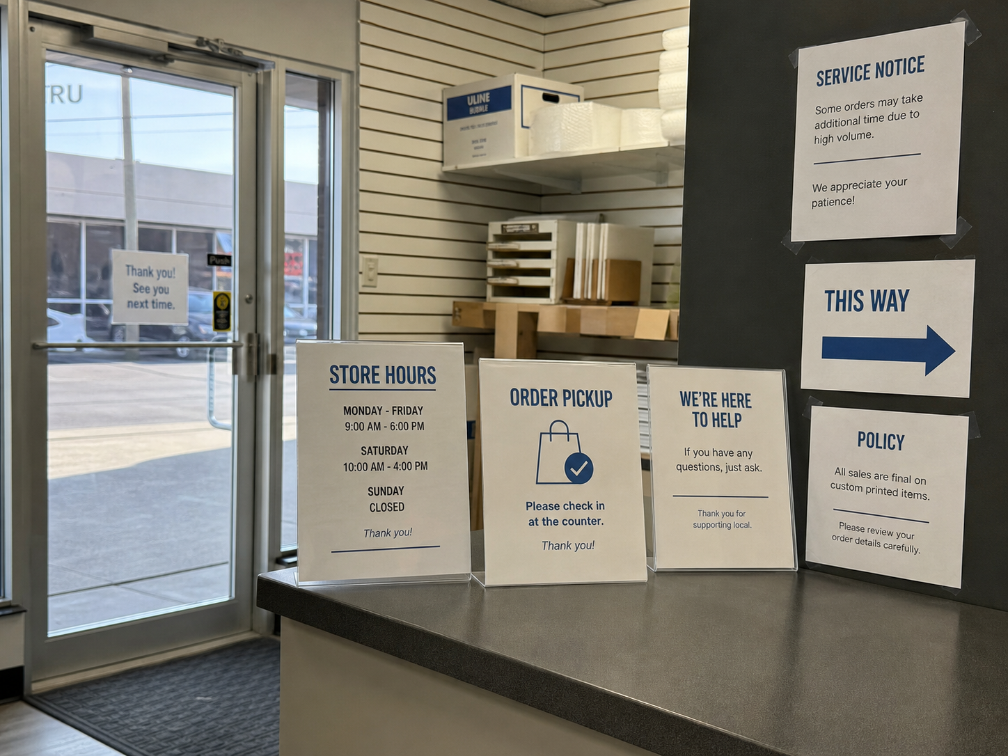 retail Customer communication prints