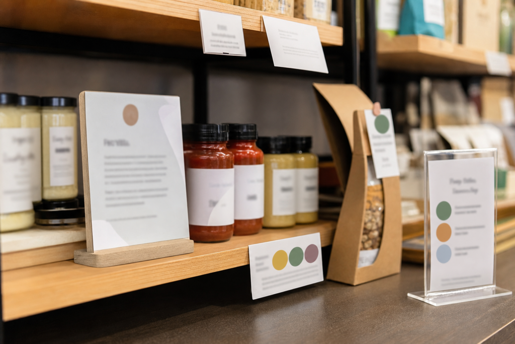 Retail Shelf cards and product signs