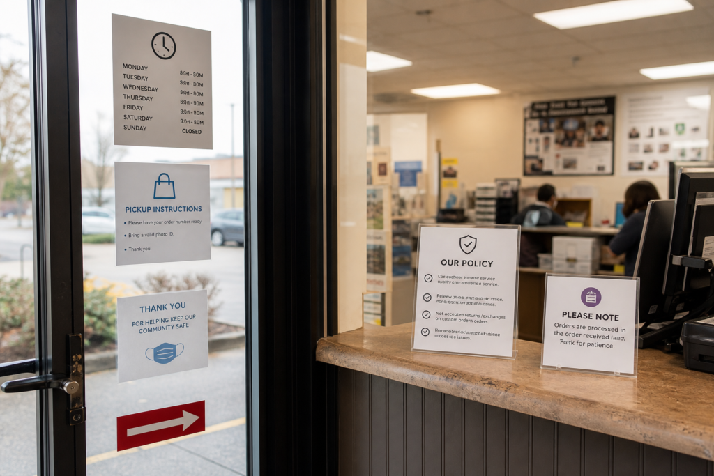 Store information prints