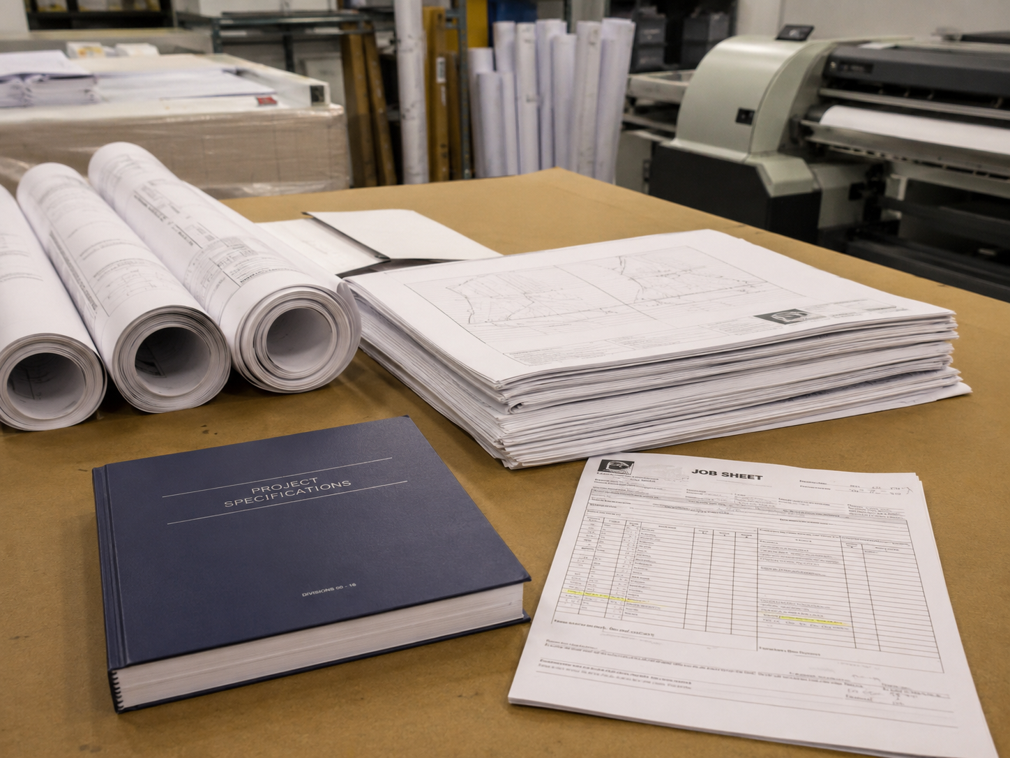 Construction drawing and spec book printing for Hamilton contractors