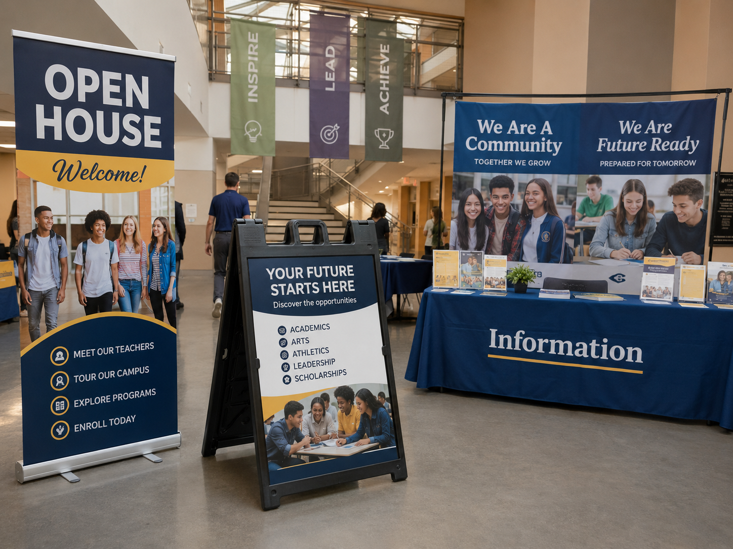 school banners and displays