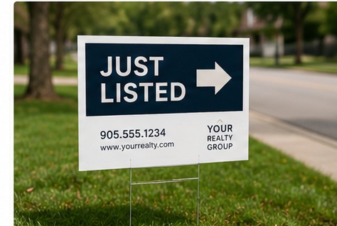Custom coroplast sign design for lawn signs, real estate signs, directional signs, and outdoor advertising.